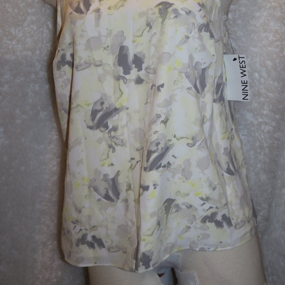 Nine West yellow floral dressy tank top NWT size small - Picture 9 of 9